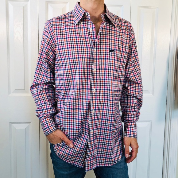 Faconnable Other - Faconnable Club Multicolor Check Casual Shirt L